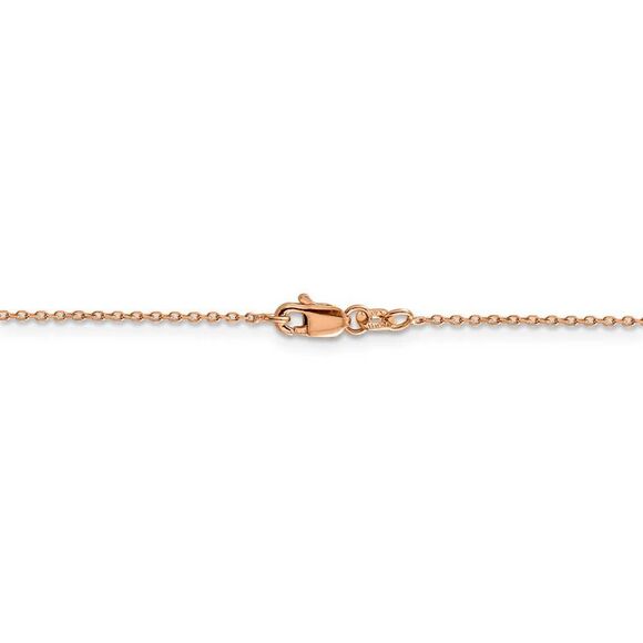 1mm, 14k Rose Gold, Solid Cable Chain Necklace, 16 Inch - Picture 4 of 8